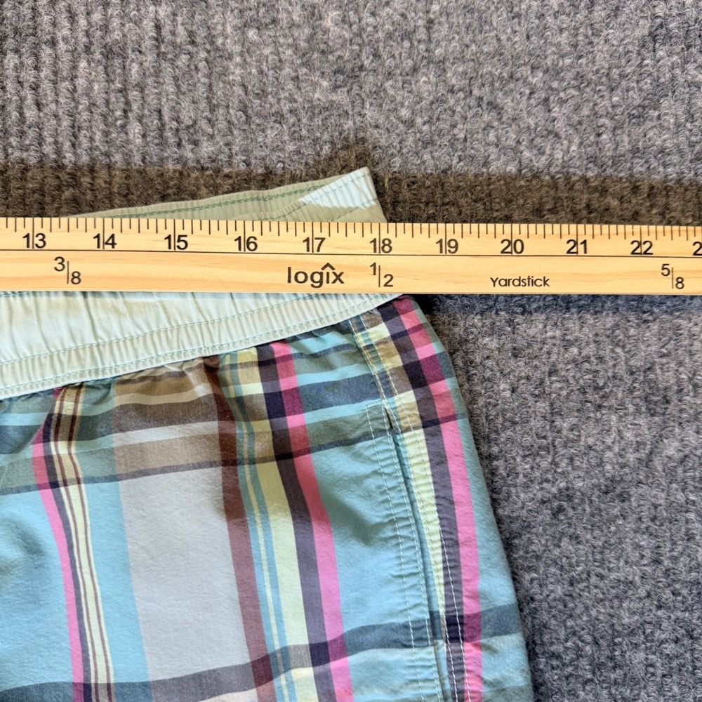 Lacoste Mens Plaid Swim Trunks Blue Pink Yellow Drawstring Board Shorts Size L - Picture 4 of 7